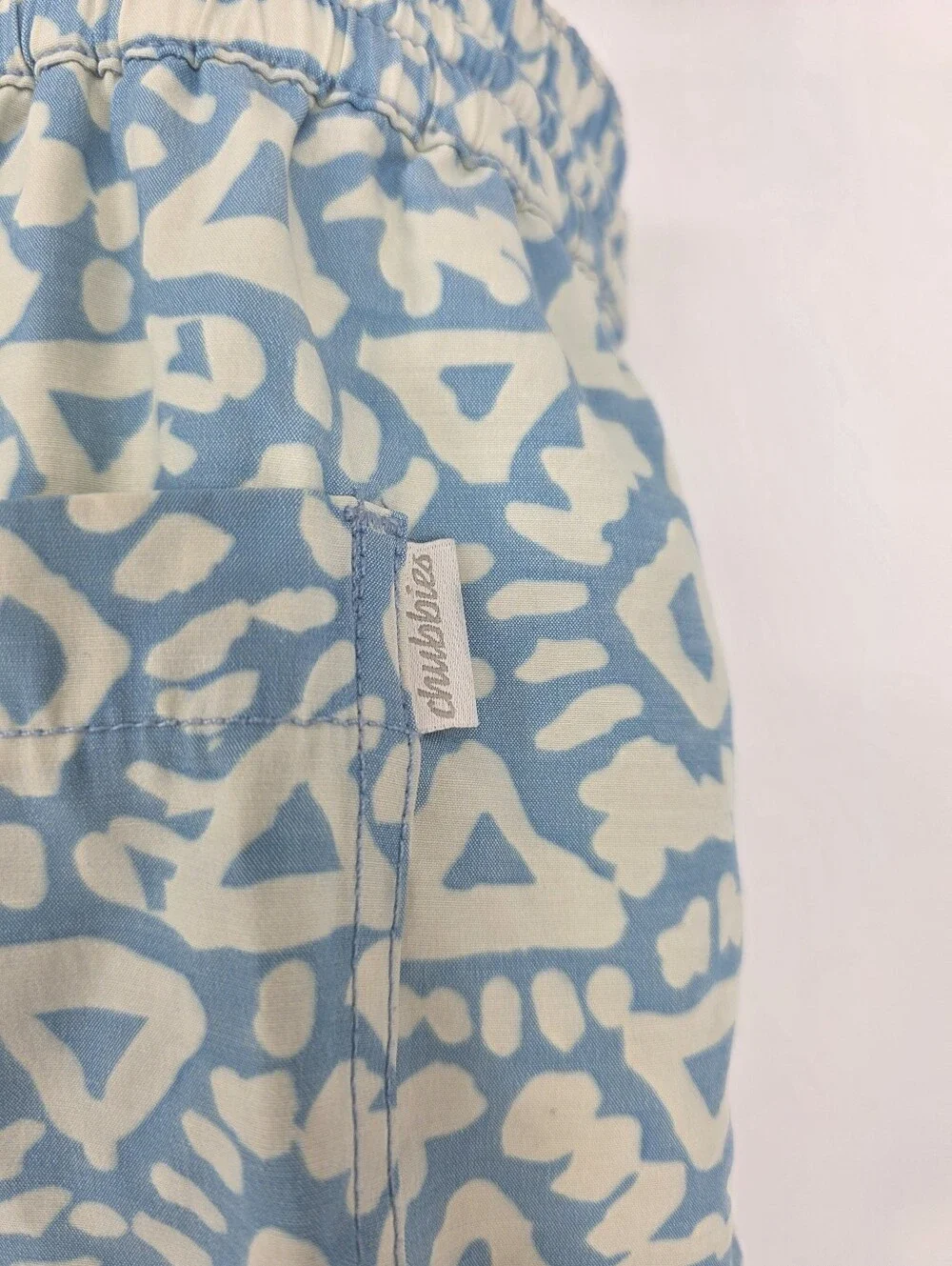 Chubbies Men's 2XL‎ Blue White Geometric Swim Trunks Shorts 5.5